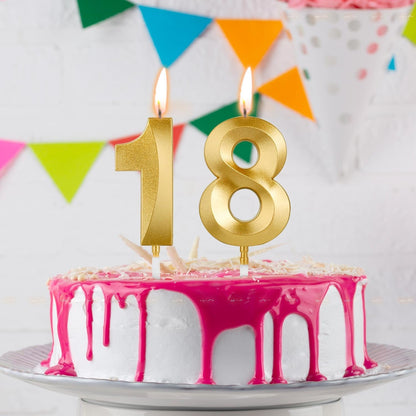 Birthday Candles, 1.96 Inch Number 12 Happy Birthday Candles, Number Candles Decoration for Birthday Party and Anniversary Celebration(Champagne Gold)7