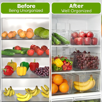 Plastic Stackable Storage Bins for Fridge, 8 Pack, Clear5