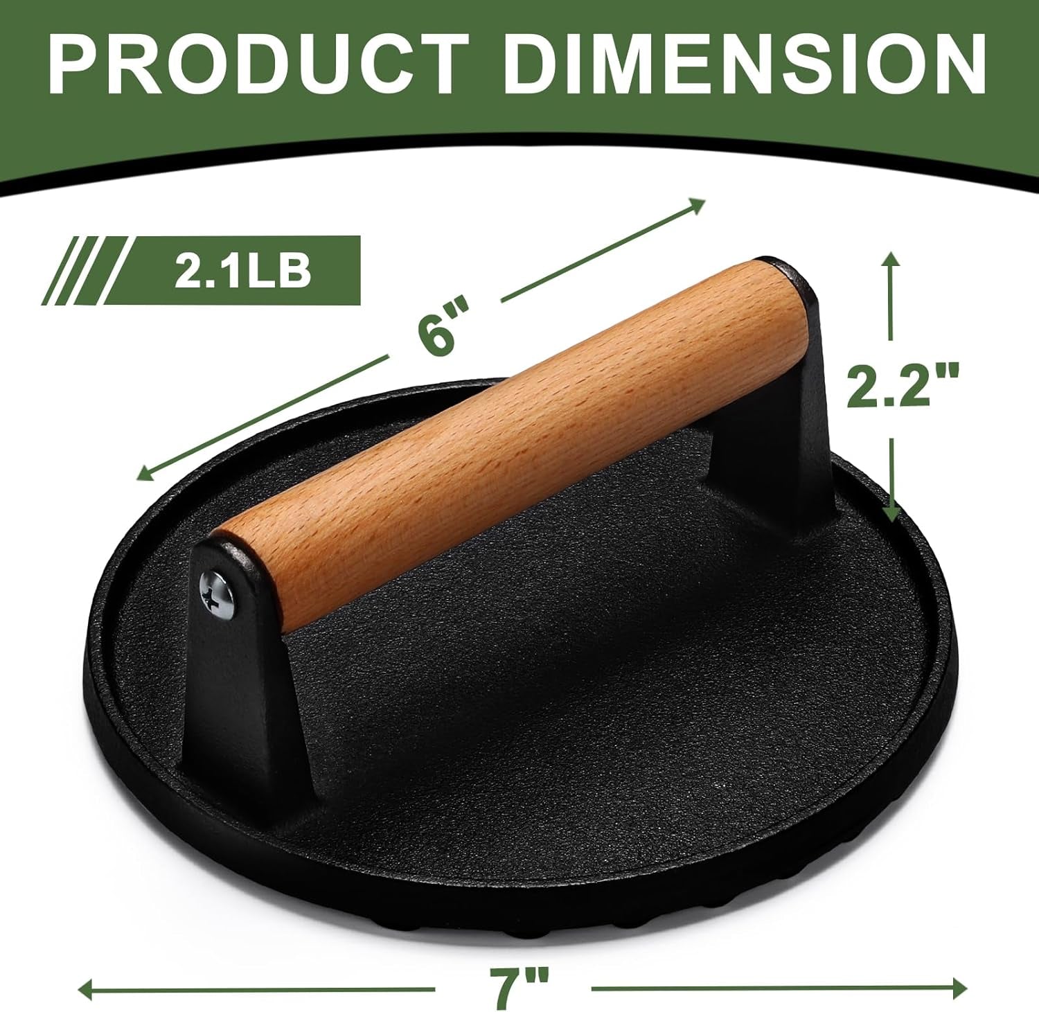 burger-press-7-round-heavy-duty-cast-iron-smash-bacon-press-meat-steak-with-wood-handle-for-griddle-sandwich-nonstick-pan