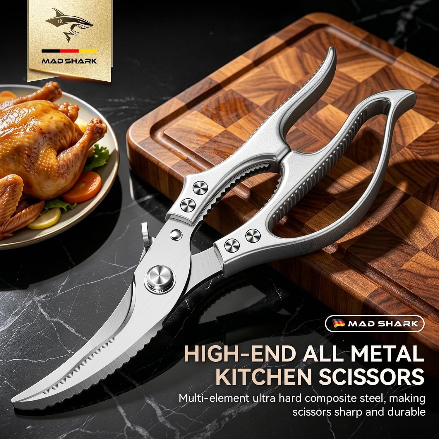 heavy-duty-poultry-shears-spring-loaded-kitchen-shears-dishwasher-non-slip-handle-kitchen-shears-safety-lock-all-purpose-kitchen-scissors-for-chicken-meat-cutting-turkey-fish-vegetables