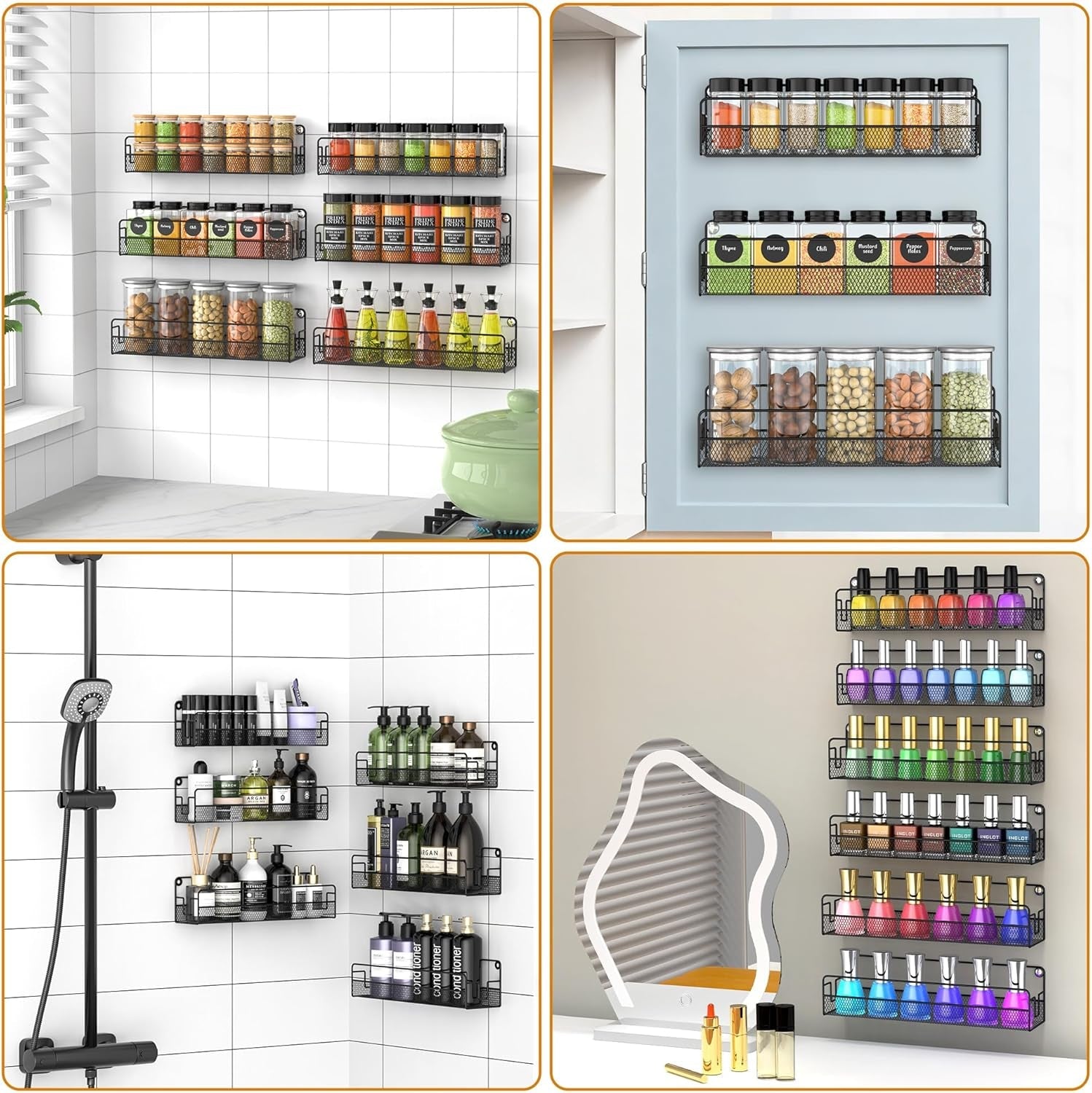 wall-mounted-spice-rack-organizer-pantry-door-organizer-hanging-storage-baskets-metal-spice-shelf-for-kitchen-cabinet-3-depth-sizes-hold-large-jars-to-nail-polish-bottles-6-pack