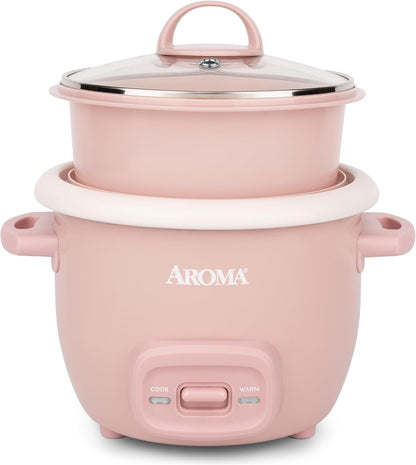 Corecoat™ Mini Rice Cooker (3 Cups Cooked) with Nonstick Ceramic Pot Coating, Glass Lid, and Pop-Up Steamer Tray, 0.8 Quart1