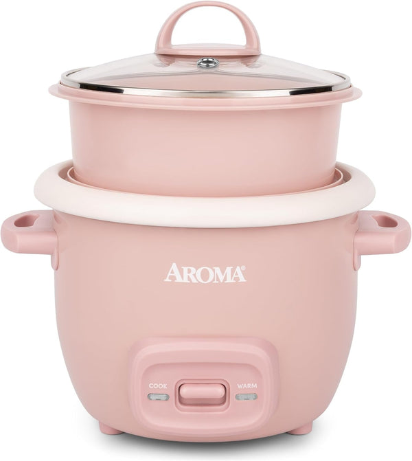 Corecoat™ Mini Rice Cooker (3 Cups Cooked) with Nonstick Ceramic Pot Coating, Glass Lid, and Pop-Up Steamer Tray, 0.8 Quart1