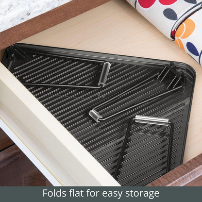 Plastic/Steel Corner Stackable Rack, Storage Organizer Shelf for Bathroom, Vanity, Countertop, Sink, Cabinet, Holds Makeup, Shower Accessories, Ligne Collection - 2 Pack - Black/Smoke Gray6