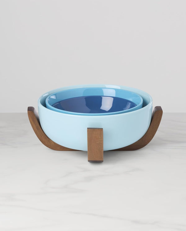 24 Seven Colors Turquoise Porcelain Nesting Bowl Set, 4-Piece7