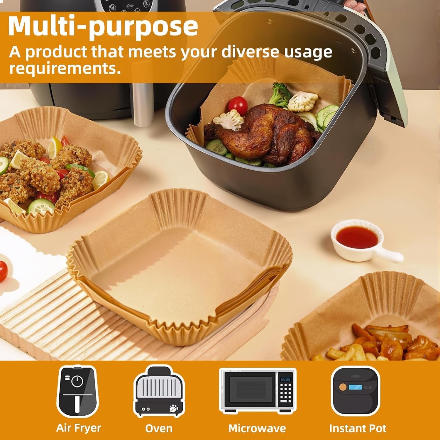 air-fryer-paper-liners-for-4-qt-5-qt-6-qt-8-3-on-top-compatible-with-ninja-chefman-cosori-instant-pot-and-other-4q-6qt-airfryer-thickened-square-disposable-liner