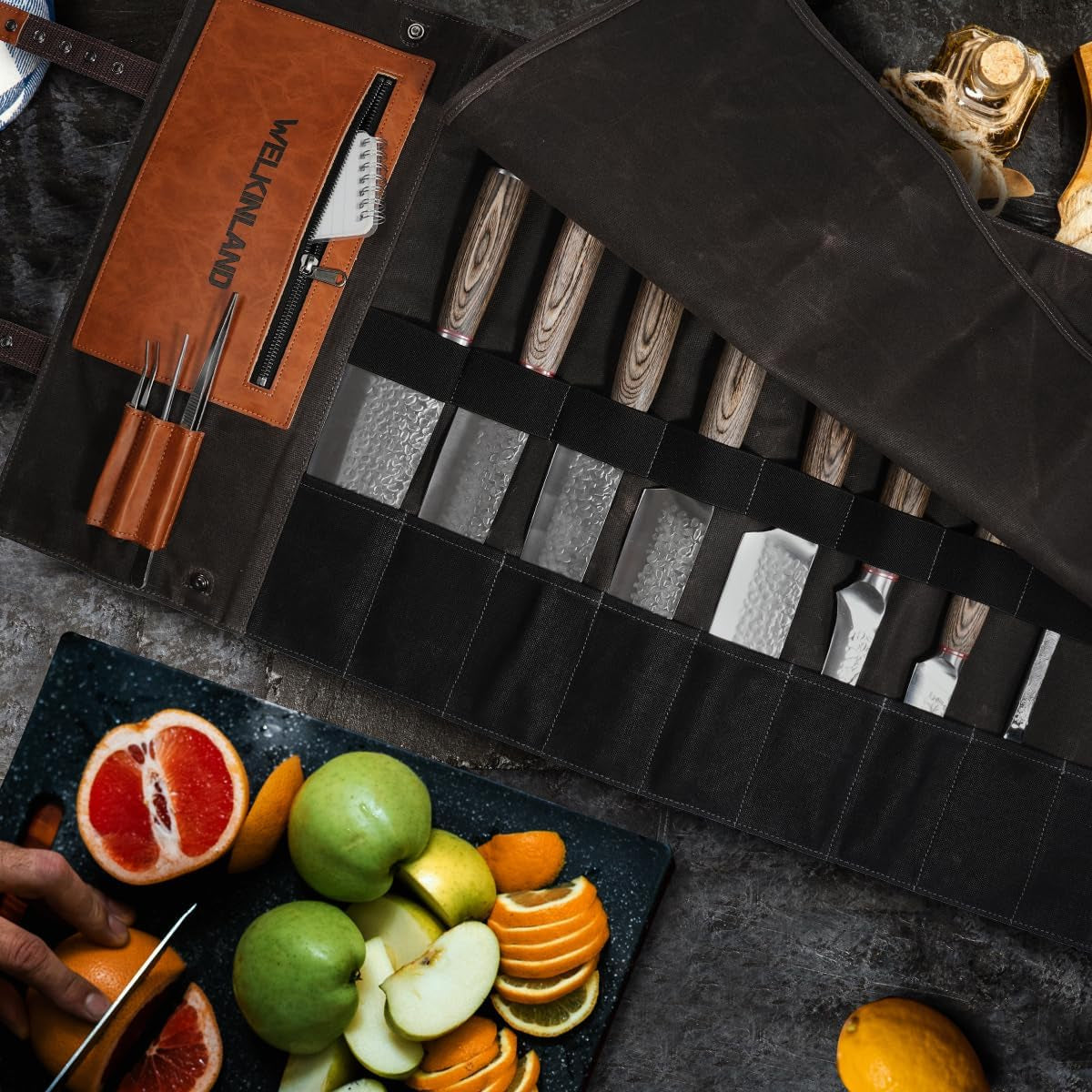 13-pocket-knife-roll-heavy-duty-canvas-leather-knife-roll-bag