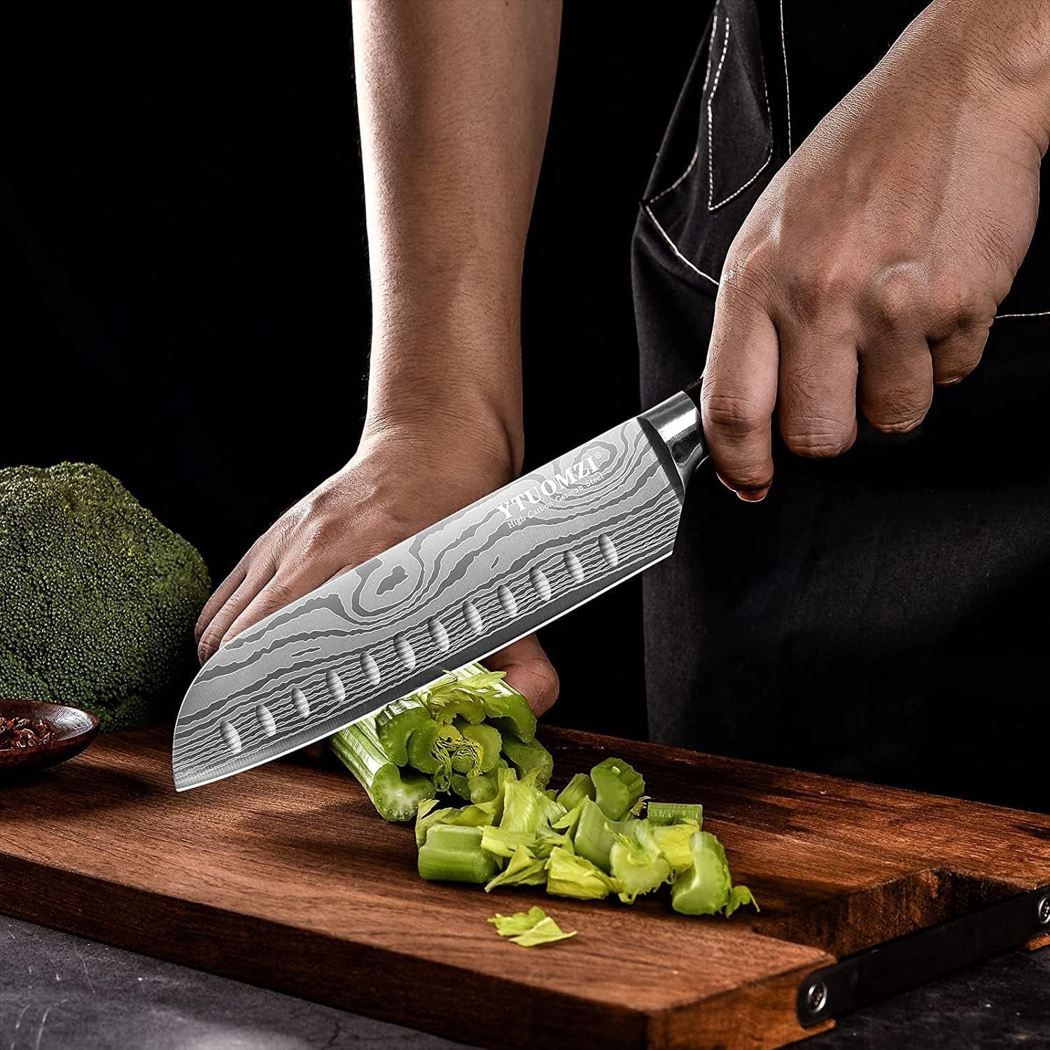 7-santoku-knife-with-blade-guard-hollow-edge-chefs-santoku-knife-7-inch-stainless-steel-japanese-chefs-knife-for-kitchen-vegetables-fruits-meat-ergonomic-pakkawood-handle-gift-box