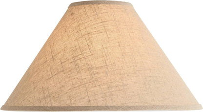 Pre-Assembled Laine Fine Extra Large Burlap Empire Shade 6X19X12 (Spider) | 6" Top X 19" Bottom X 10.5" High X 12" Slant Replacement for Table + Floor Lamps Harp + Finial6