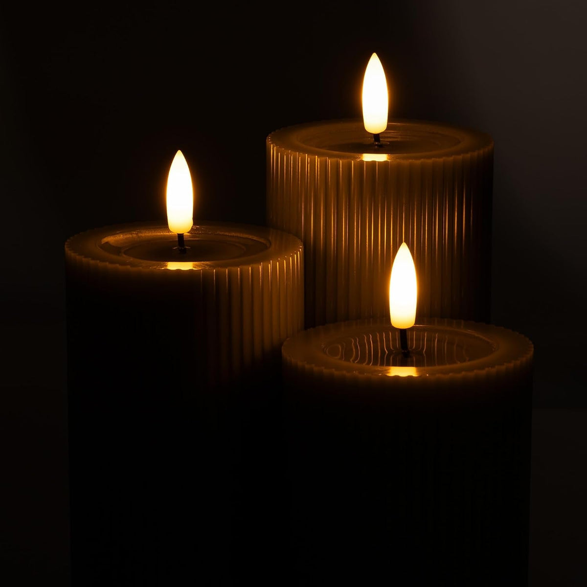ribbed-fluted-real-wax-flameless-led-pillar-candles-loden-sage-olive-green-melted-wax-top-look-flickering-flame-battery-operated-remote-timer-shelf-wedding-decor-set-of-3