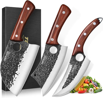 3PCS Hand Forged Kitchen Knife Set - Viking Chef Knives Men Gifts1