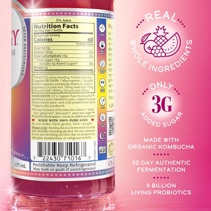 the Real Kombucha - Lemon Berry - 16 Fl Oz Bottle - Raw Probiotic Drink for Gut Health and Immune Support2