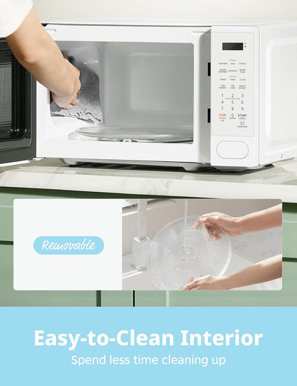 Countertop Microwave Oven 0.7 Cu.Ft, 700W, White, 11 Power Levels6
