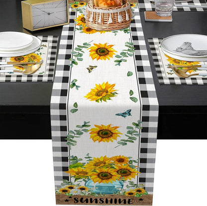 Table Runner and Placemats Set of 6, Sunflower Buffalo5