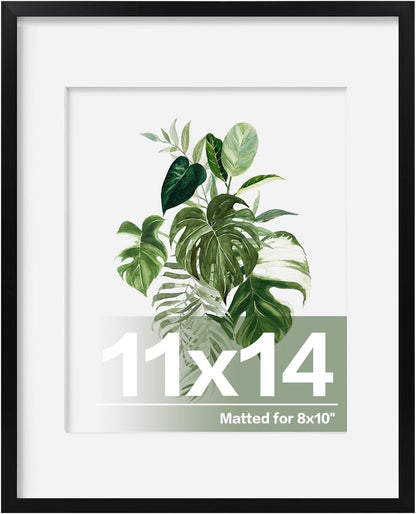 11X14 Picture Frame, Poster Frame Matted to 8X10,Black, 1 Pack1