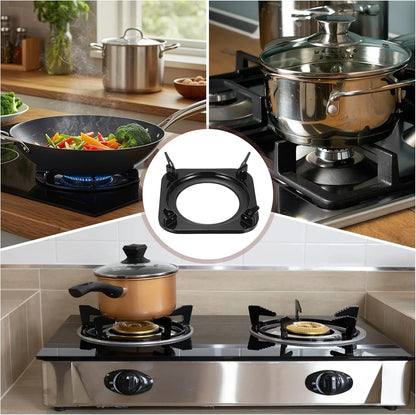 Wok Ring for Gas Stove, 4.9 Inch Cast Iron Gas Stove Rack Wok Support Ring Square Cooktop Solid Stand Brackets Replacement Accessories for Home Kitchen Burner, Black6