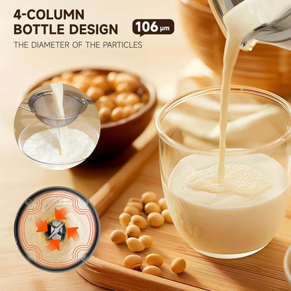 Nut Milk Maker Machine, 34 Oz Bpa-Free Glass Jar, 8-Blade System | 6-In-1 Programs, 12H Delay, 2H Keep Warm & 5-Min Self-Cleaning for Soy, Almond, Oat Milk, Juice & Daily Family Breakfasts6