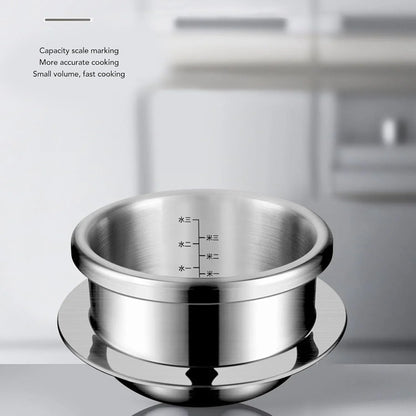 Stainless Steel Pressure Cooker 0.8L High Pressure Stew Quick Cooking for Gas Induction Suitable Outdoor Kitchen Use Easy Lid Unlocking Function9