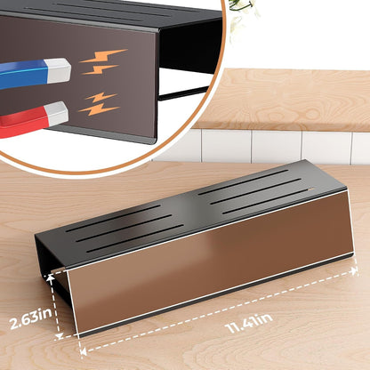 4 Pack Moveable Fridge Magnetic Spice Racks,Metal Black6