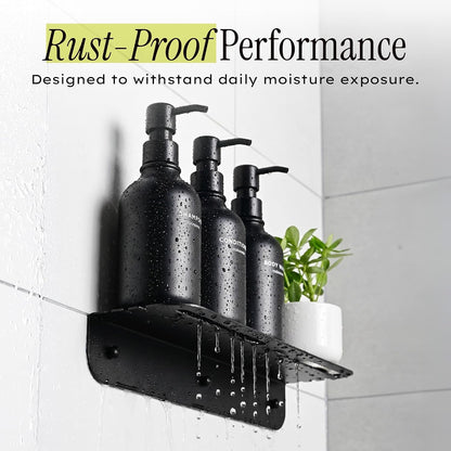 Shower Caddy Bathroom Shelf with Towel Bar Wall Mounted Set of 210