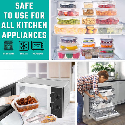 50 Pcs Large Food Storage Containers with Lids Airtight-85 OZ to Small Containers-Total 526OZ Stackable Kitchen Set -BPA Free Leak Proof Containers- Freezer Microwave Safe5