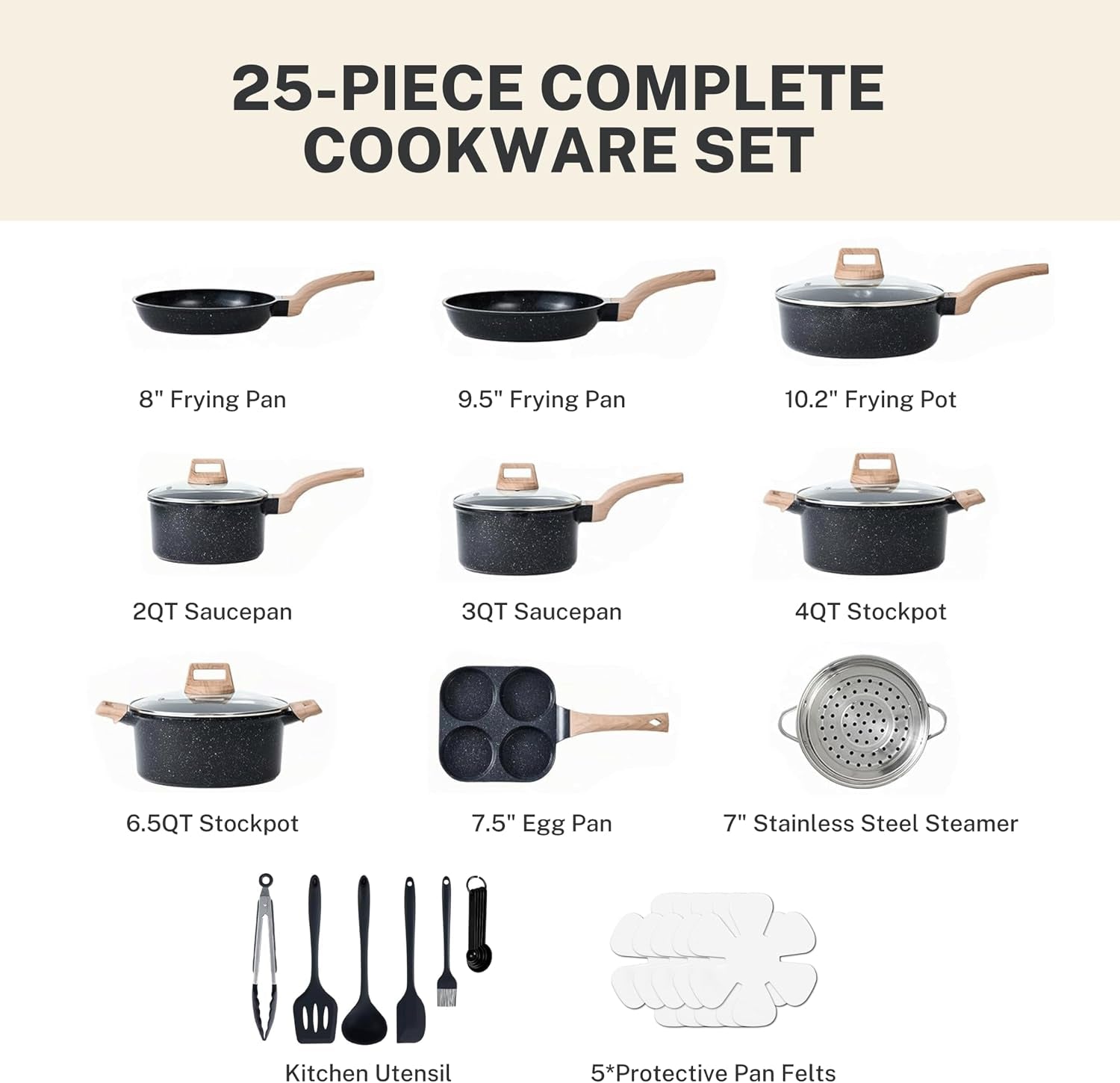 25pcs-ceramic-cookware-set-non-toxic-nonstick-cooking-pots-pans-with-heat-resistant-grips-complete-induction-compatible-kitchen-kit-including-multi-size-frying-pans-black