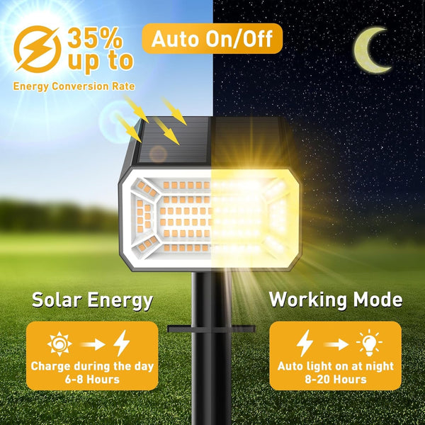 Solar Spot Lights Outdoor, Landscape Spotlights, 12 Pack Warm White2
