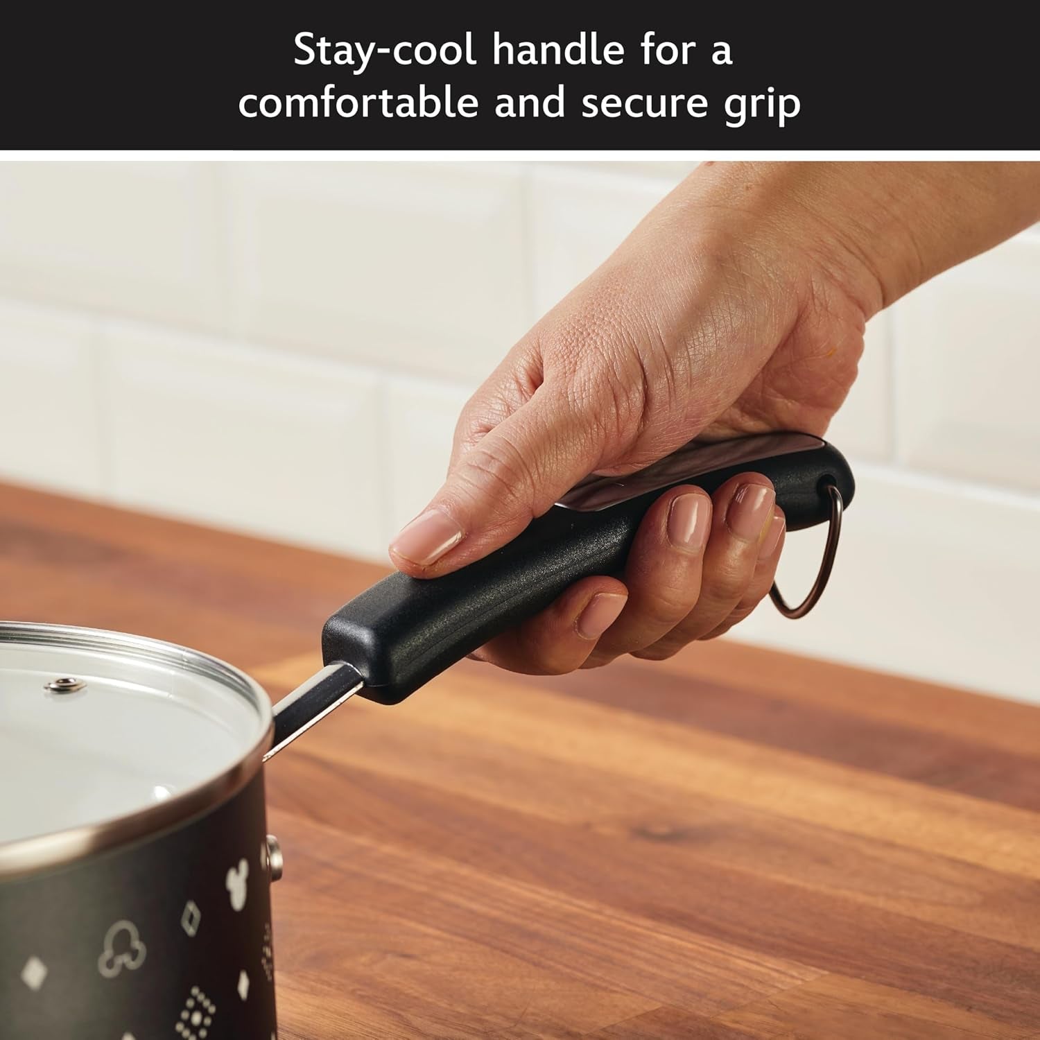disney-monochrome-ceramic-nonstick-cookware-pots-and-pans-with-baking-bakeware-cookie-pan-and-kitchen-cooking-tool-set-dishwasher-safe-8-piece-cookware-set-black