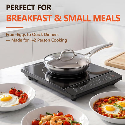Titanium Frying Pan with Lid - 8" No Coating Pfas-Free Skillet, Tri-Ply Titanium & Stainless Steel, Induction & Dishwasher Safe5