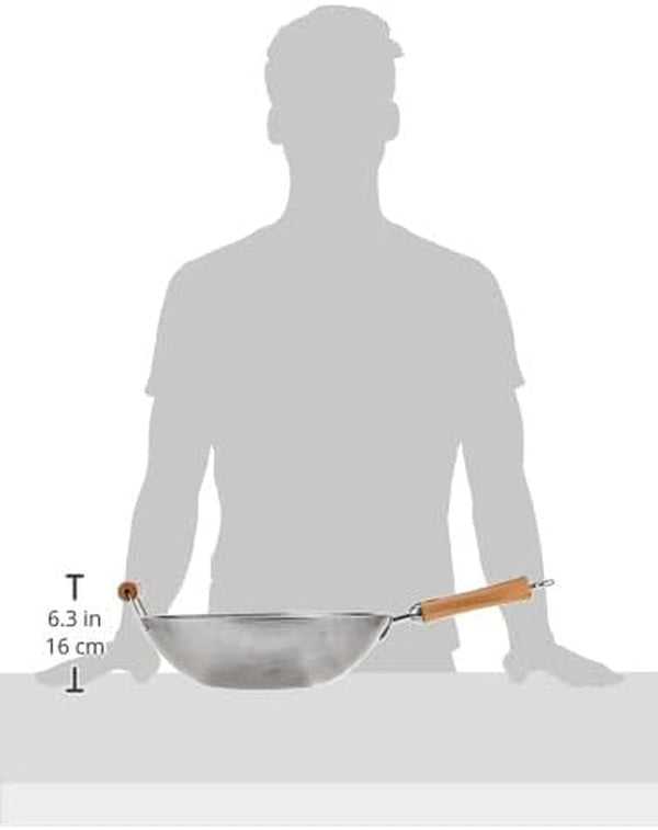 JOYCE CHEN Classic Series 14-Inch Carbon Steel Wok with Birch Handles9