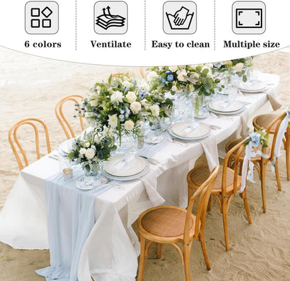 6 Pack White Table Cloths 70X120 Inch for 6-8 Ft Rectangle Tables | Stain & Wrinkle Resistant, Washable Polyester Covers for Wedding Party Dining Banquet Event Catering Reception6