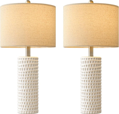24" Farmhouse Ceramic Table Lamps Set of 2 for Bedroom Living Room9