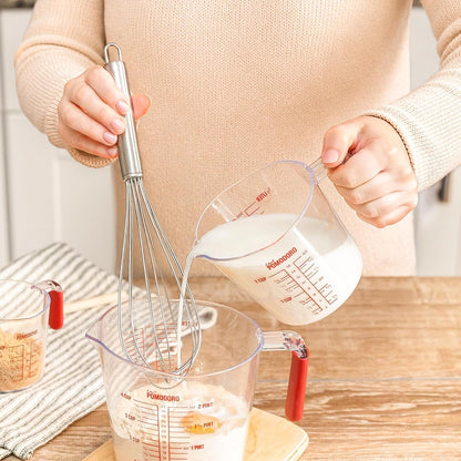 Liquid Measuring Cups Set, Plastic, Fade-Proof Marks, 3Pc8