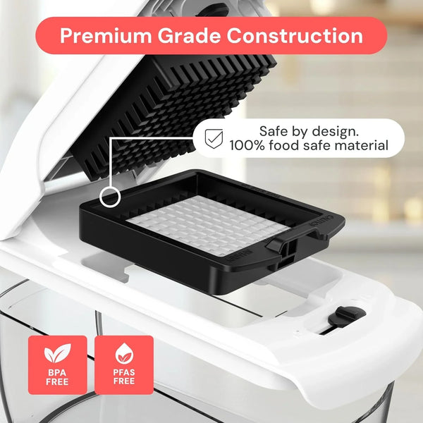 Pro Original Vegetable Chopper & Spiralizer, Kitchen Prep Tool | 4 in 1 Veggie Slicer, Onion & Fruit Cutter with Sharp Stainless Steel Blades & Container, All-In-One Food Prep Tool (White)5