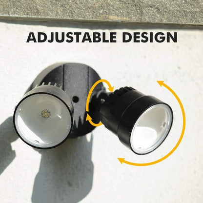 P6221B 2000 Lumen 18 Watt LED Dual-Head Floodlight Outdoor, Switch Controlled Waterproof Exterior Security Wall Light for Patio, Garden,Yard-Black7