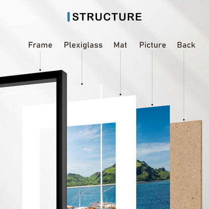 11X17 Picture Frame Set of 9, for Wall Hanging Display, Black4
