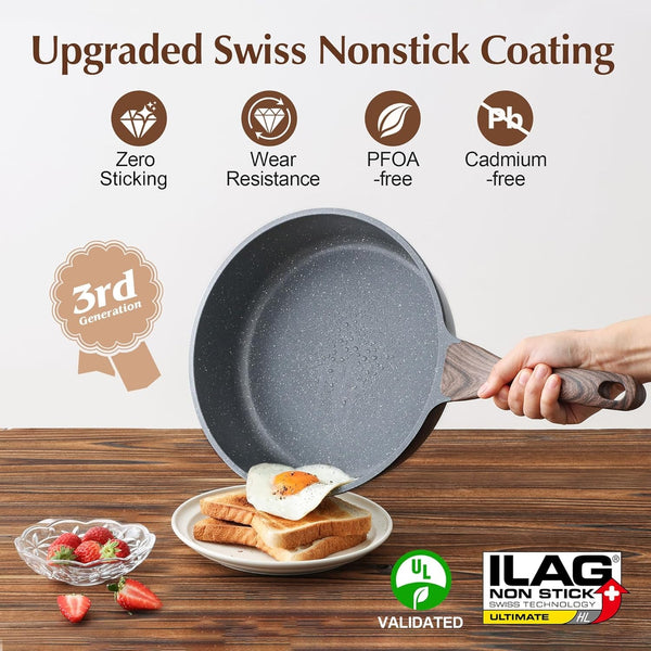 Nonstick Cookware Set 13 Pcs, Non Stick Pots and Pans Set | Swiss Granite Coating, Healthy Kitchen Cooking Set, Stay-Cool Handles, Induction Compatible, PFOA/PFOS Free3