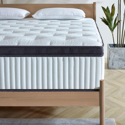 Queen Mattress, 12 Inch Queen Size Hybrid Mattress in a Box with Memory Foam and Individually Pocketed Spring, Motion Isolation, Pressure Relief, Medium Firmness, Certipur-Us Certified1