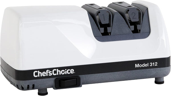 Chef'Schoice Professional Electric Knife Sharpeners Ultrahone with 100-Percent Diamond Abrasives and Precision Angle Guides for 20-Degree Straight-Edge and Serrated Knives, 2-Stage, White1