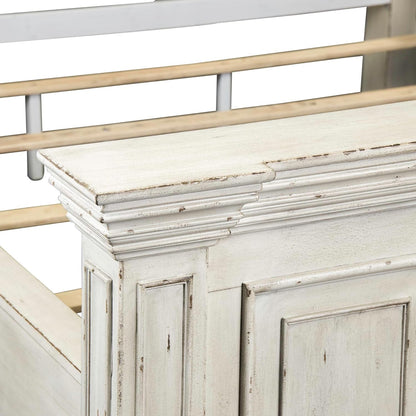Liberty Furniture Big Valley California King Panel Bed Traditional Bedroom Wood Bed Frame - Distressed Whitestone Birch Wood9