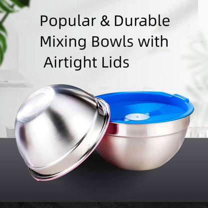 Mixing Bowls Set, 22PCS Large Stainless Steel Mixing Bowl with Lids Set, Large Nesting Bowls 7/6/4.5/3.5/2.5QT, Measuring Cups and Spoons Baking Storage Metal Bowl for Kitchen Prep Supplies5