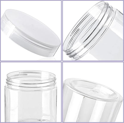 20 Pack 4Oz Clear Plastic Jars with Lids,115Ml Wide-Mouth Refillable Storage Containers,Empty round Containers for Candy,Beads,Lotion,Slime Making and Food Storage3