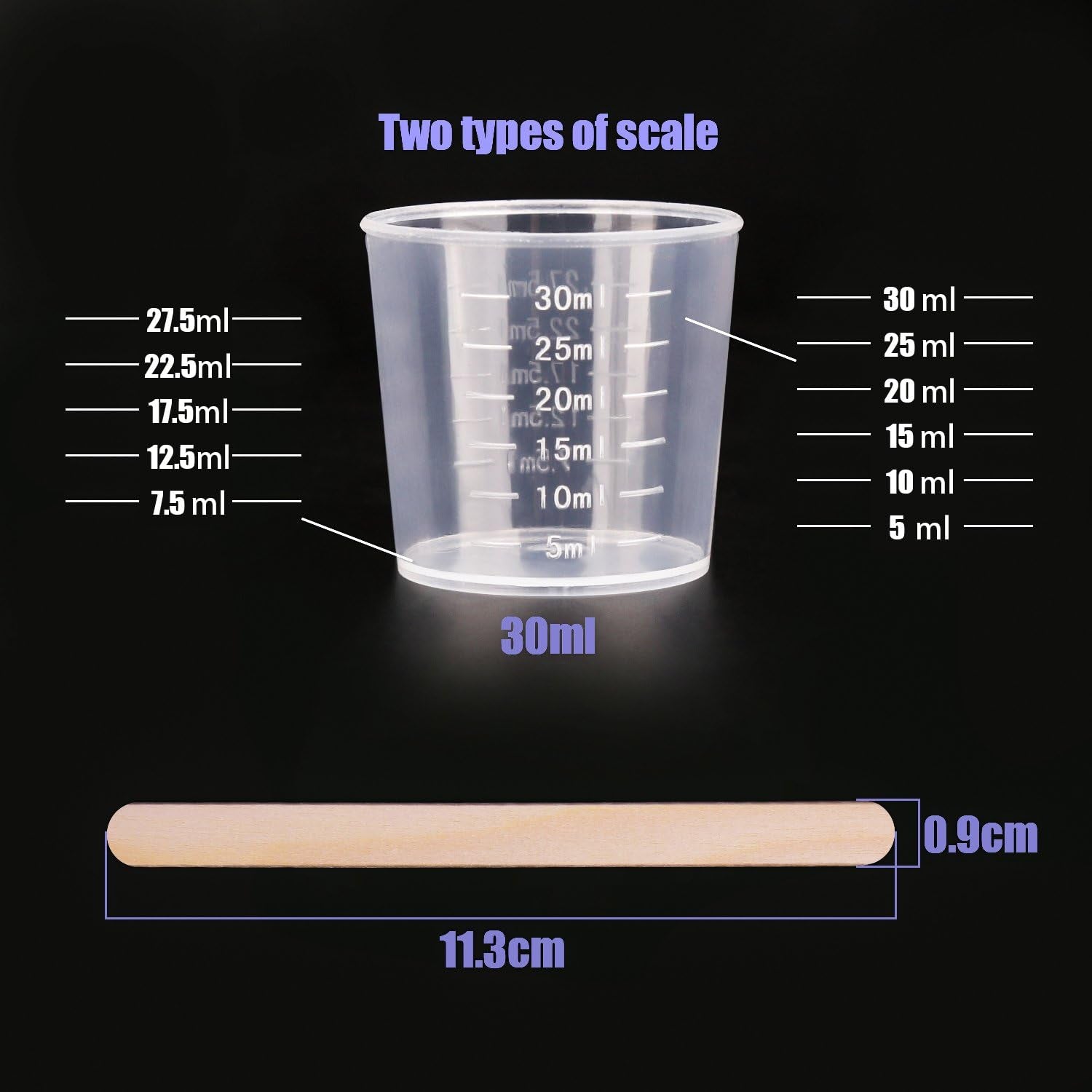 50-pack-30ml-plastic-reusable-graduated-cups-transparent-scale-cups-with-50-pack-wooden-stirring-sticks-for-mixing-paint-stain-epoxy-resin