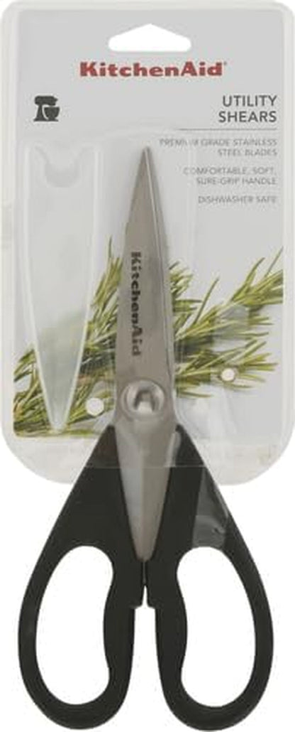 Kitchenaid All Purpose Kitchen Shears with Protective Sheath Durable Stainless Steel Scissors, Dishwasher Safe, Soft Grip Comfort Handle, 8.72 Inch, Black2
