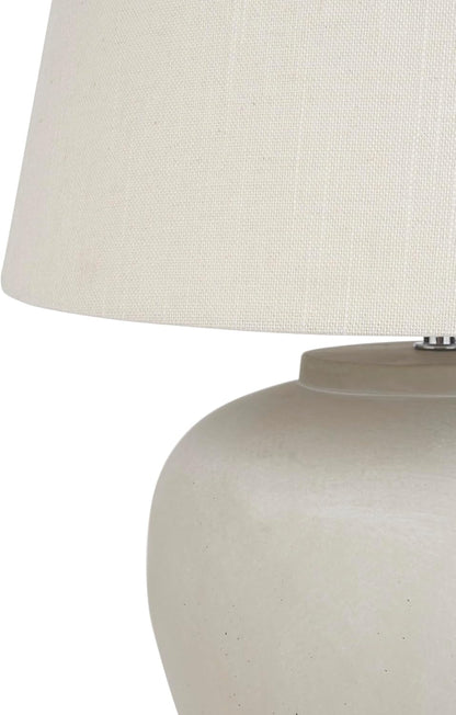 Home 20" Sand (Light Beige) Neutral Ceramic Table Lamp with Fabric Shade, Bedside Nightstand Lamp for Bedroom, Living Room, Entryway7