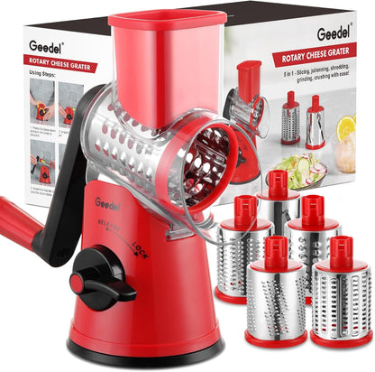 Rotary Cheese Grater Hand Crank, Cheese Shredder Vegetable Slicer1