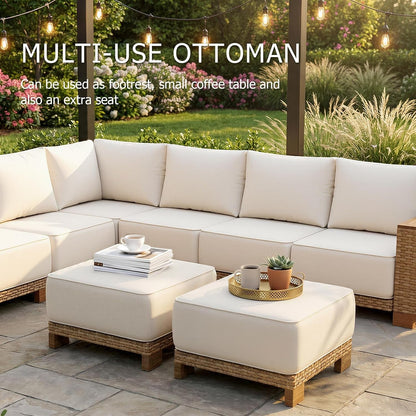 10-Piece L-Shape Patio Wicker Furniture Set with 9.5" Thick Cushion6