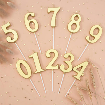 2.76 Inch Modern Gold 2 Number Birthday Candles, Gold Number Candles, Cake Number Candles, Party Celebration3