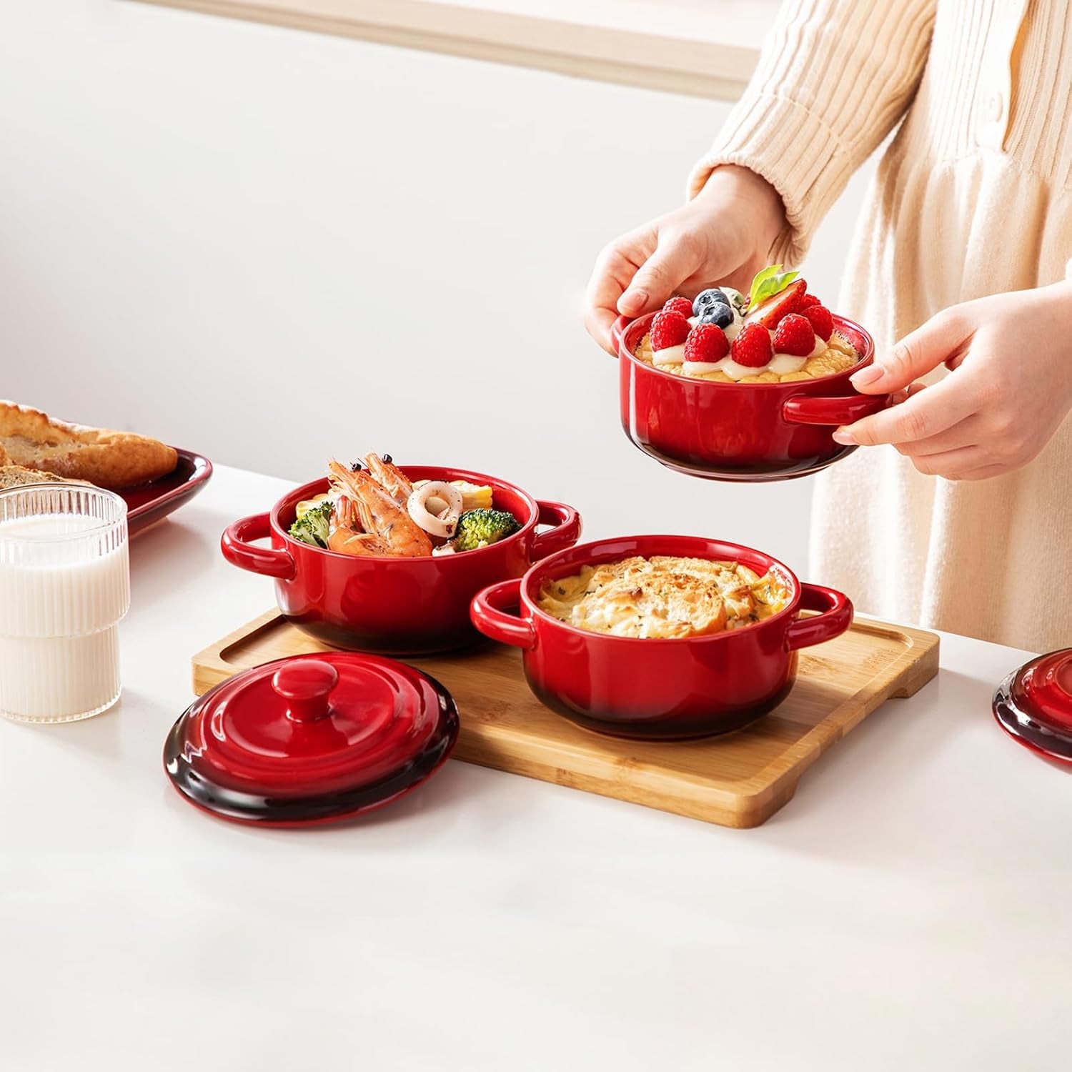 mini-cocotte-set-12-oz-small-casserole-dishes-with-lids-soup-bowls-with-handles-individual-baking-ramekins-oven-microwave-dishwasher-safe-set-of-4-red
