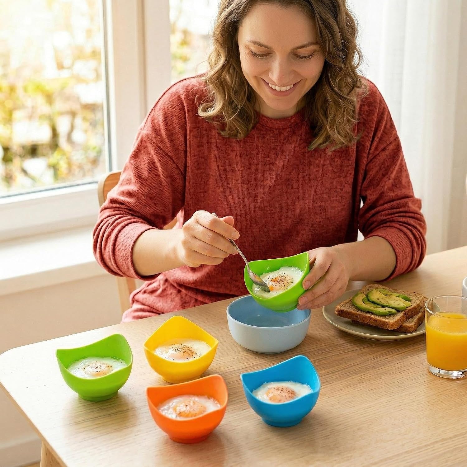 silicone-egg-poacher-cups-4-pack-with-stable-ring-base-make-poached-eggs-easily-on-stovetop-microwave-air-fryer-or-oven-easy-release-bpa-free-includes-oil-brush
